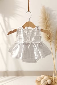 Image 4 of Photo ptop | Newborn girls photoshooting body-dress - Emma - white | photo props