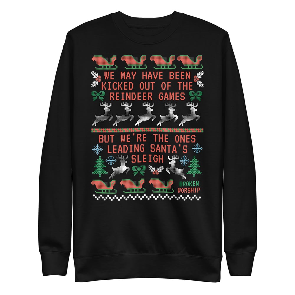 Image of Reindeer Games Christmas Sweater (Black & Green)