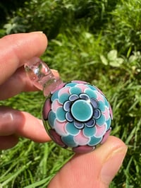 Image 1 of Pink and Teal Dotstack Pendant 