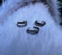 Image 1 of Sterling Snakeskin Stud Hoops