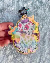 Image 2 of Rainbow Puppy Keychain