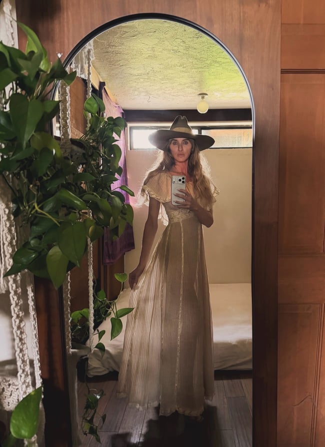 early 1960s Mexican cotton voile pintucked maxi dress wedding