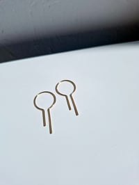 Image 1 of Gold filled circle needle earrings