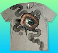 Image 1 of “WAVY EYE” CUSTOM PAINTED T-SHIRT XL