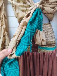 Image 7 of Zara Split Skirt- Jade Green and Brown