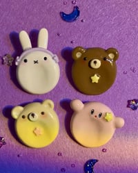 Image 3 of  Pink Puff Hand-Sculpted Worry Stone - Kawaii Stress Relief Fidget