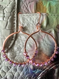 Image 3 of Amethyst (Copper) Hoop Earrings