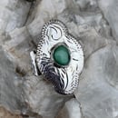 Image 5 of Vintage Cloud Shaped Sterling Silver Pill / Trinket Box with Damele Turquoise