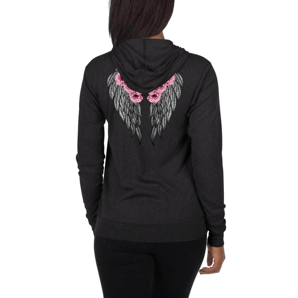 Image of Peony Wings zip up hoodie