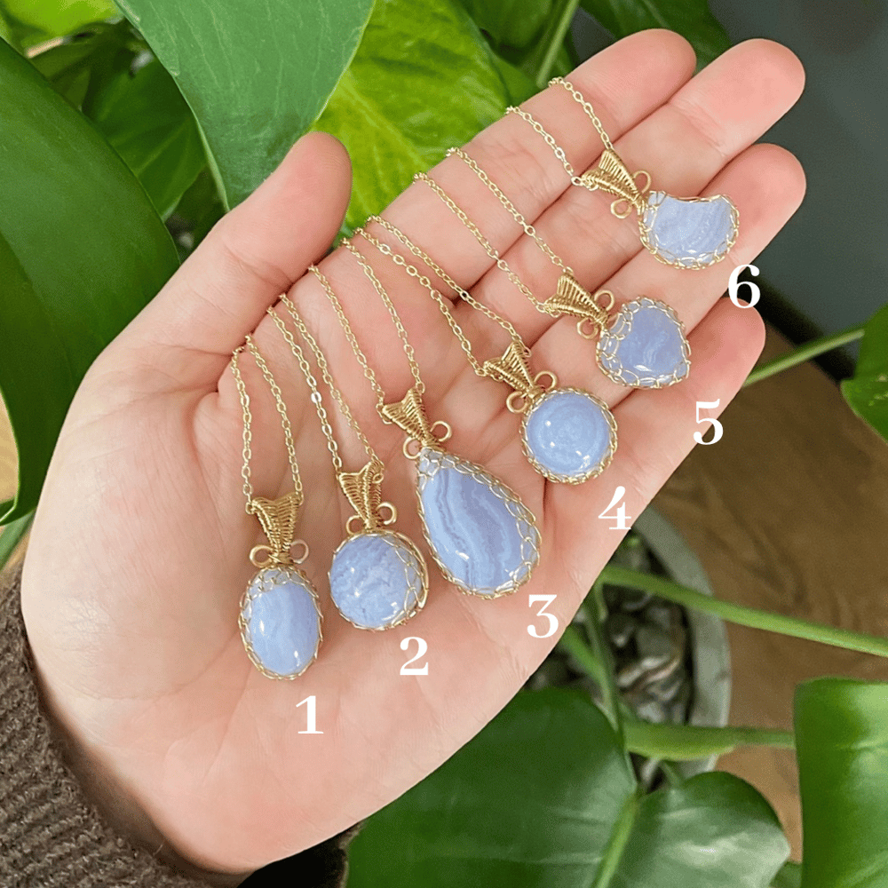 blue lace waves crystal necklaces! 