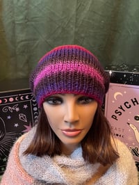 Image 1 of "Fire & Twilight" Slouchy Knit Beanie