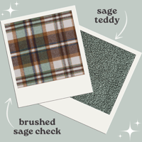 Image 1 of Sage Teddy / Sage and Tan Check Coat