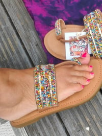 Image 4 of Toe post beaded sandals