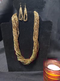 Necklace/Earring Set - gold, beads