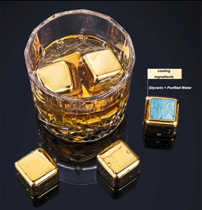 Stainless, steal whiskey ice cubes reusable
