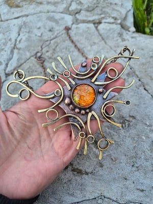 Orange sun necklace 