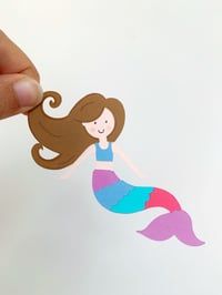 Image 3 of Personalised Mermaid Birthday Card - Custom Age Card for Kids