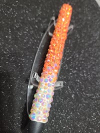 Image 1 of Orange & White Rhinestone Pen