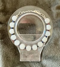 Image 1 of White Jade with Faceted Sapphires - Size 5.75