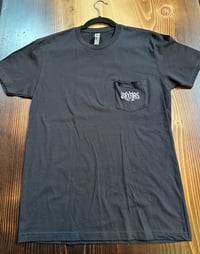 Image 2 of 𝕾𝖎𝖈𝖐𝖑𝖊 𝕸𝖔𝖔𝖓 - Pocket T Shirt (White Print)
