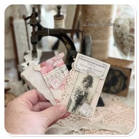 Image 7 of French lace tattered  Sewing Book/Needle book with lace samples