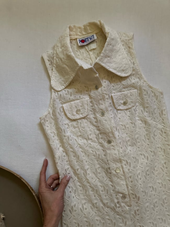 late 60s eyelet mini dress
