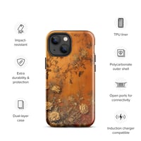 Image 16 of Baroque Goth Inspired Gold and Orange Textured Floral Look Tough Case for iPhone®