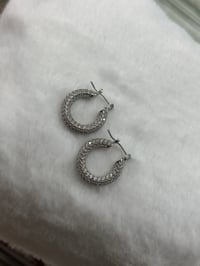 Image 1 of Celeste Silver Hoops 