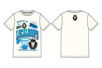 LocalHoops Built Local Tee- Ivory White/Capri Blue