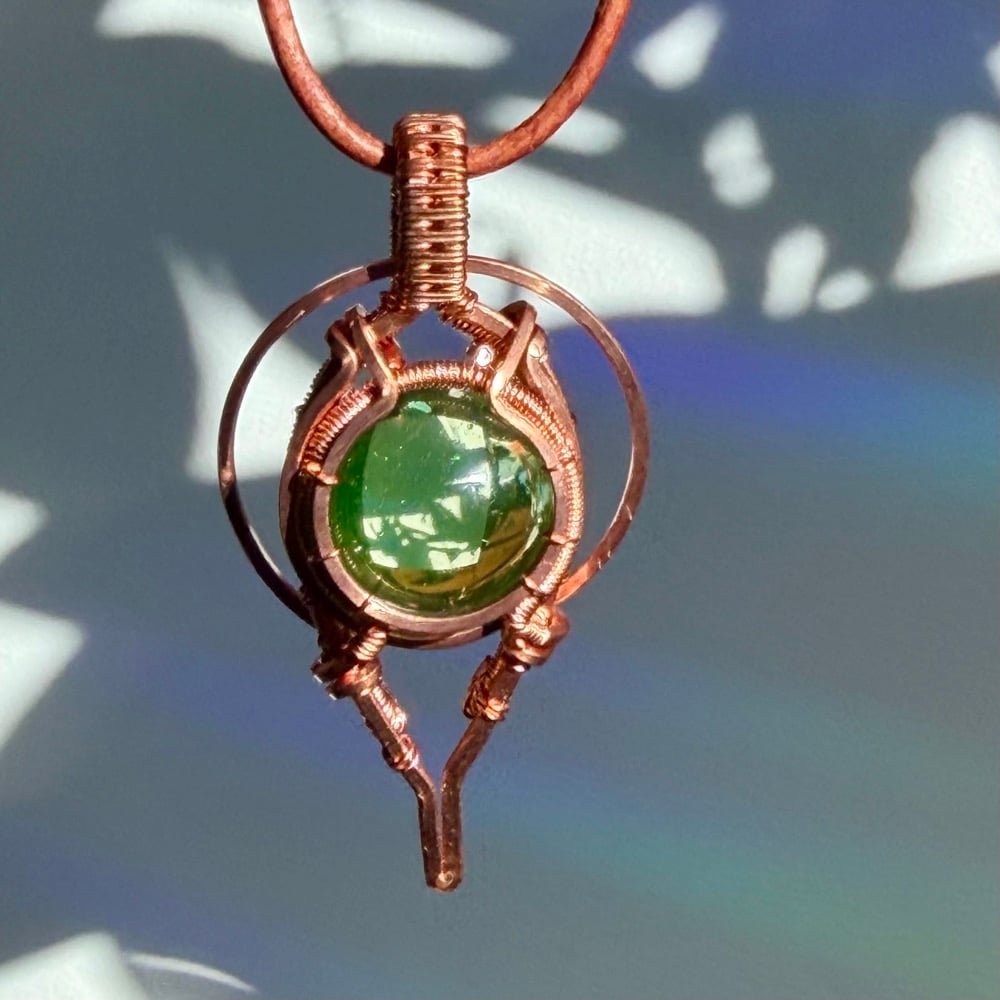 Image of Uranium Glass Fidget Spinner Pendant