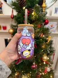 BTS Mikrokosmos glass cup with straw 
