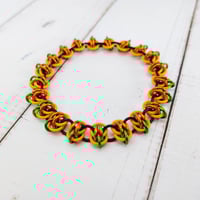 Image 4 of Stretchy Pumpkin Patch Chainmaille Bracelet