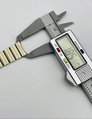 Image of Rare 1970's heavy duty stainless steel gents watch strap, Old Stock,mint,18.5mm