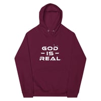 Image 4 of Icaniam “God is Real” Unisex eco raglan hoodie