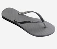 Image 5 of Havaianas Slim Sparkle II Flip-Flops- Steel Grey