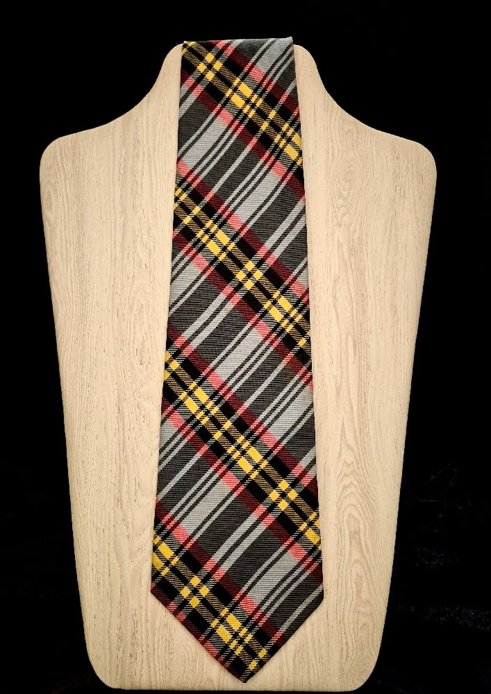 Image of Black Red Yellow Gray  Necktie 