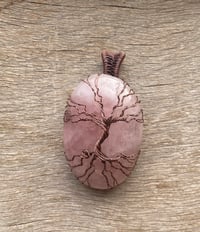 Image 1 of Rose Quartz Tree of Life Pendant – Knotted Roots Symbolizing Growth & Grounding