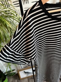 Image 2 of old Nacy stripe ruffle sleeve dress