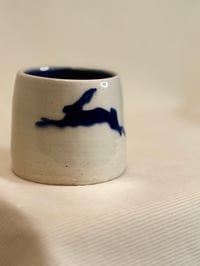 Image 1 of Blue Hare Ceramic Cup | Handmade Stoneware Tumbler