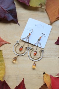 Image 2 of Mixed Metal Citrine Double Hooped Earrings