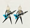 Rocker Earrings with Blue Guitars