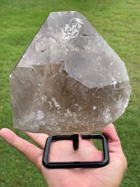 Image 1 of Smoky Quartz With Rainbows On Display Stand Statement Piece #1456