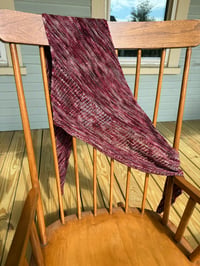Image 2 of Berry Wine Hand-Knit Merino Shawl