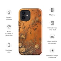 Image 10 of Baroque Goth Inspired Gold and Orange Textured Floral Look Tough Case for iPhone®