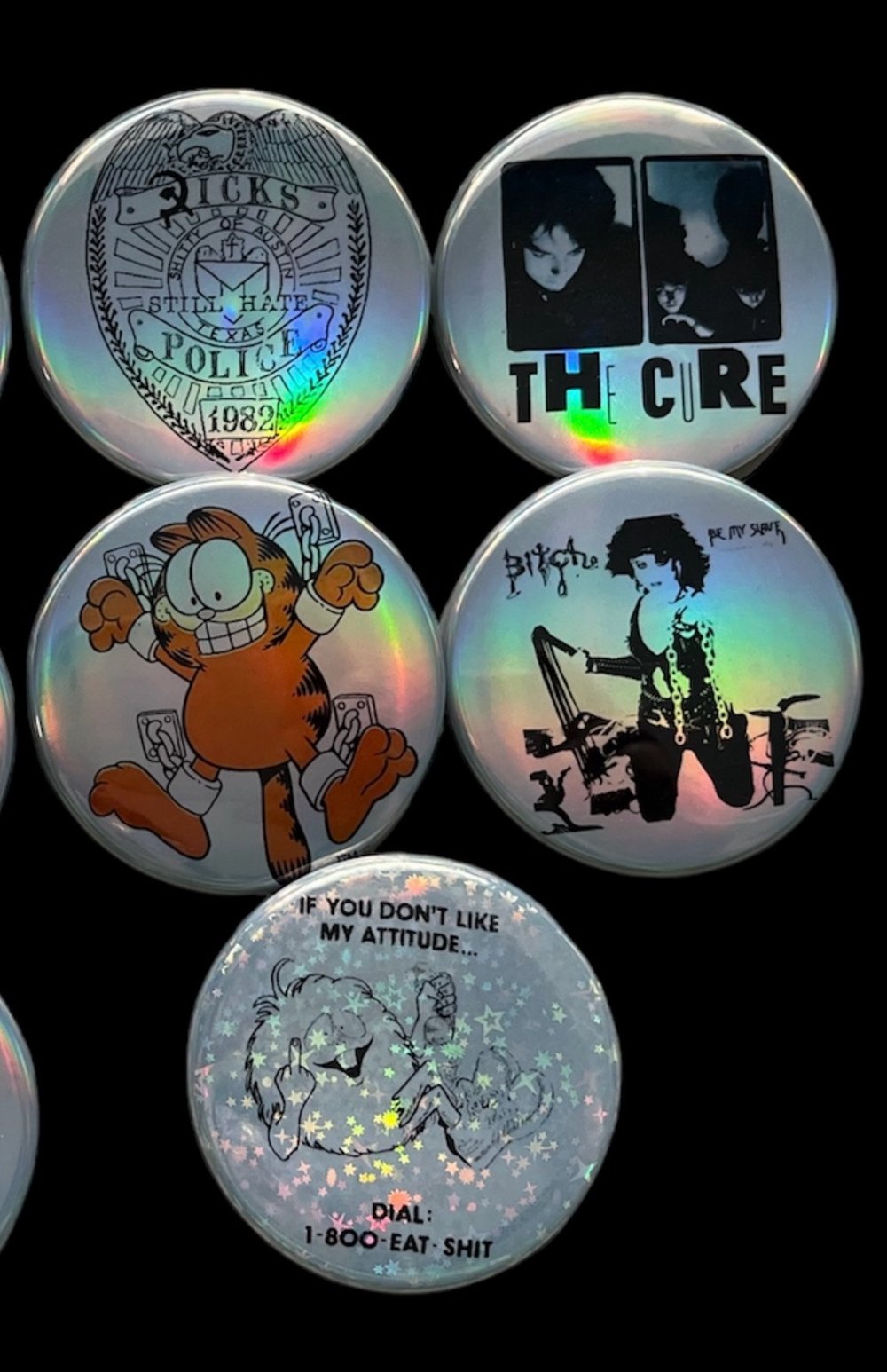 METAL/PUNK/NOVELTY **HOLOGRAPHIC** 2.25" Buttons 