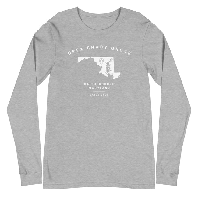 Unisex Long Sleeve Tee - White OPEX Logo (50/50 Blend)