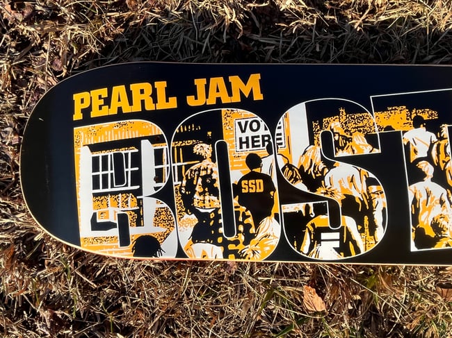 Pearl Jam skateboard - Fenway Park Boston 