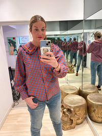 Image 3 of CAMISA CUADROS CUELLO NARANJA