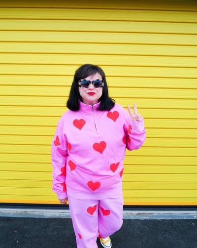 Image of I heart you pink zip up/bottoms