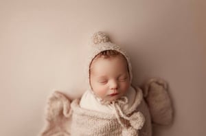 Image of Blush Sweater Bonnet With Removable Pom